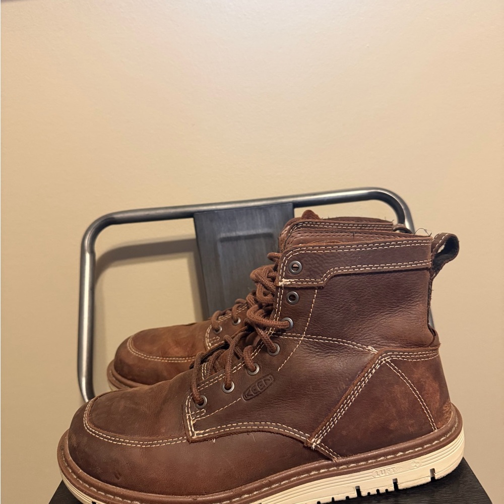 KEEN Utility Womens 10 Wide Leather Work Boots Brown EH Rated ASTM - Picture 12 of 16